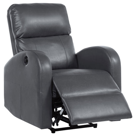Grant Grey Upholstered Power Recliner Chair by Coaster at Eve Furniture