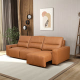 Grant Triple Power Convertible Cognac Leather Sofa by Ashcroft Furniture at Eve Furniture
