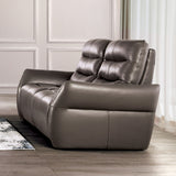Granucci Gray Real Italian Leather Reclining Living Room Set by Furniture of America at Eve Furniture
