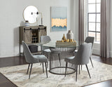 Granvia Round Glass Top Dining Table Clear and Gunmetal