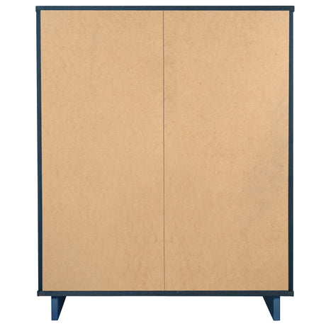 Granville 2-Piece Granville Tall Chest and Standard Dresser Set in Midnight Blue by Manhattan Comfort at Eve Furniture