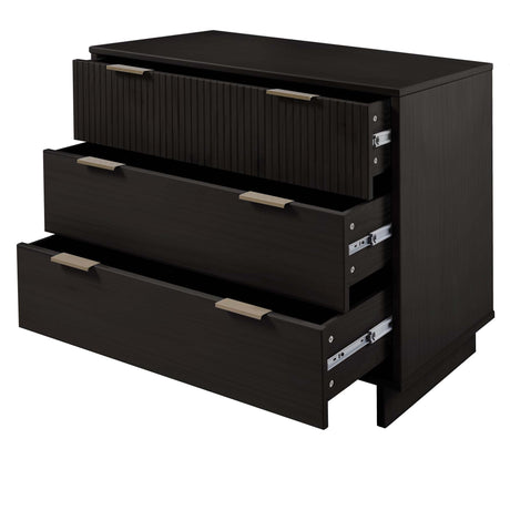 Granville 2-Piece Standard Dresser and Nightstand Set in Black by Manhattan Comfort at Eve Furniture