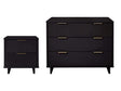 Granville 2-Piece Standard Dresser and Nightstand Set in Black by Manhattan Comfort at Eve Furniture