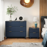 Granville 2-Piece Standard Dresser and Nightstand Set in Midnight Blue by Manhattan Comfort at Eve Furniture