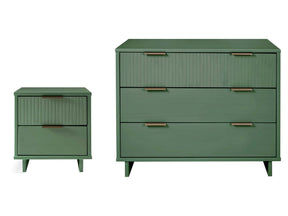 Granville 2-Piece Standard Dresser and Nightstand Set in Sage Green by Manhattan Comfort at Eve Furniture