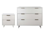 Granville 2-Piece Standard Dresser and Nightstand Set in White by Manhattan Comfort at Eve Furniture