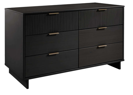 Granville 2-Piece Tall Chest and Double Dresser Set in Black by Manhattan Comfort at Eve Furniture