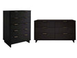 Granville 2-Piece Tall Chest and Double Dresser Set in Black by Manhattan Comfort at Eve Furniture