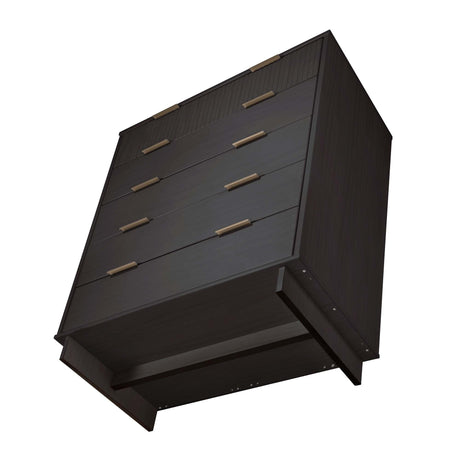 Granville 2-Piece Tall Chest and Double Dresser Set in Dark Grey by Manhattan Comfort at Eve Furniture