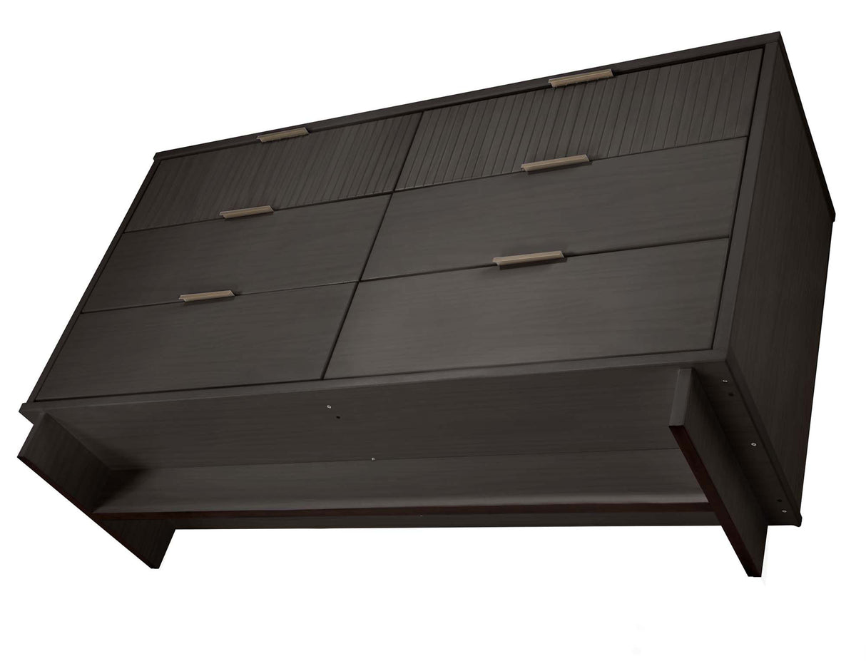 Granville 2-Piece Tall Chest and Double Dresser Set in Dark Grey by Manhattan Comfort at Eve Furniture