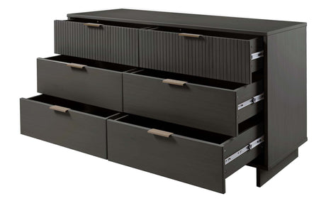 Granville 2-Piece Tall Chest and Double Dresser Set in Dark Grey by Manhattan Comfort at Eve Furniture