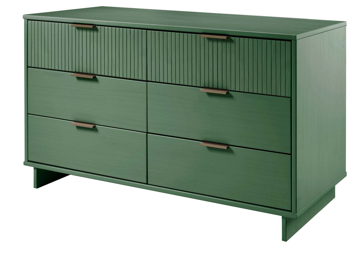Granville 2-Piece Tall Chest and Double Dresser Set in Sage Green by Manhattan Comfort at Eve Furniture