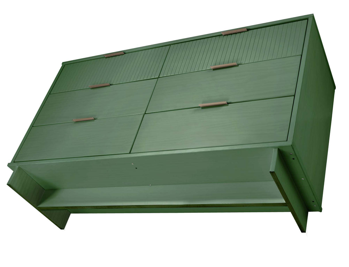 Granville 2-Piece Tall Chest and Double Dresser Set in Sage Green by Manhattan Comfort at Eve Furniture