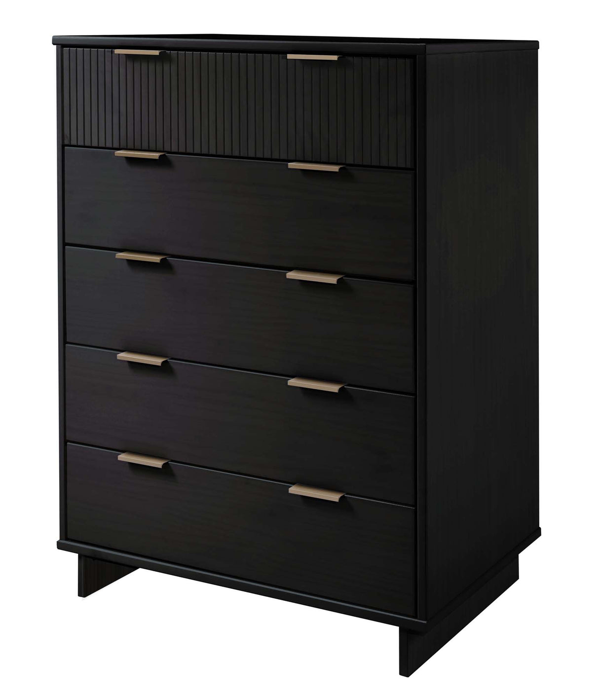 Granville 2-Piece Tall Chest and Standard Dresser Set in Black by Manhattan Comfort at Eve Furniture
