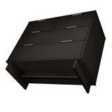 Granville 2-Piece Tall Chest and Standard Dresser Set in Black by Manhattan Comfort at Eve Furniture