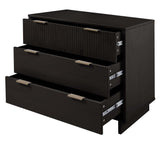 Granville 2-Piece Tall Chest and Standard Dresser Set in Black by Manhattan Comfort at Eve Furniture