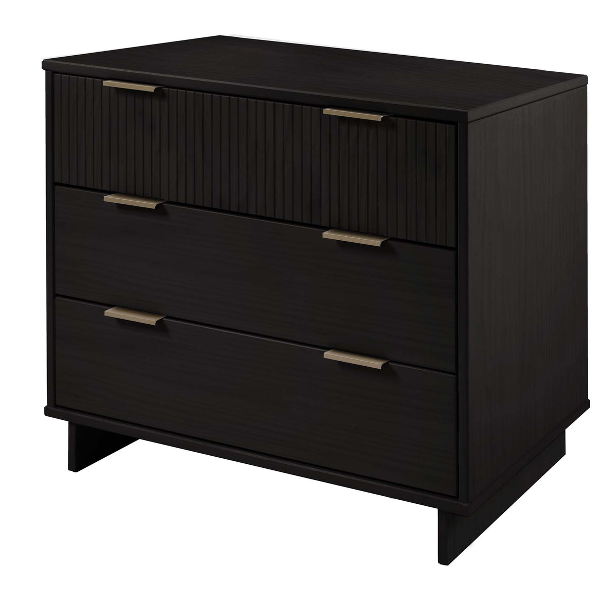 Granville 2-Piece Tall Chest and Standard Dresser Set in Black by Manhattan Comfort at Eve Furniture