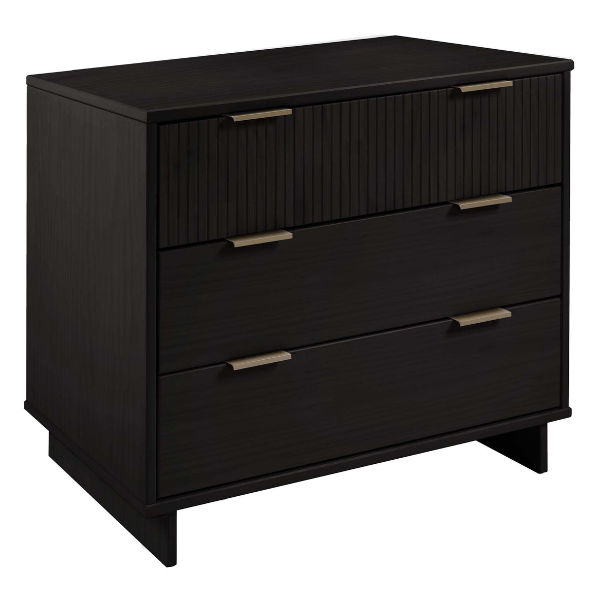Granville 2-Piece Tall Chest and Standard Dresser Set in Black by Manhattan Comfort at Eve Furniture