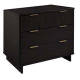 Granville 2-Piece Tall Chest and Standard Dresser Set in Black by Manhattan Comfort at Eve Furniture