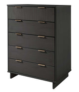 Granville 2-Piece Tall Chest and Standard Dresser Set in Dark Grey by Manhattan Comfort at Eve Furniture