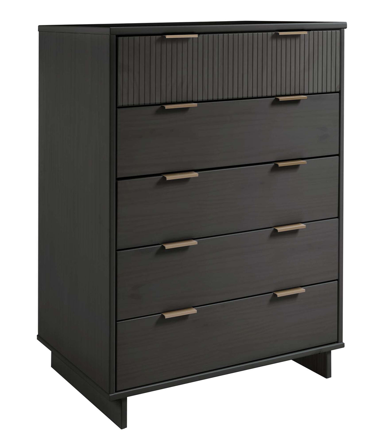 Granville 2-Piece Tall Chest and Standard Dresser Set in Dark Grey by Manhattan Comfort at Eve Furniture