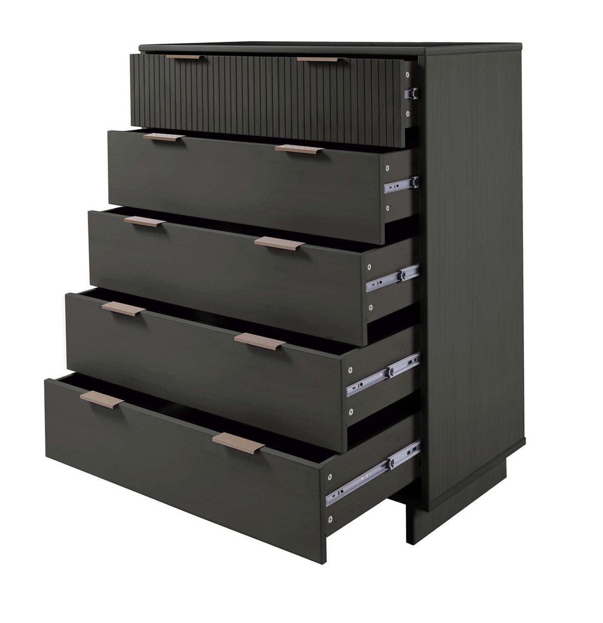 Granville 2-Piece Tall Chest and Standard Dresser Set in Dark Grey by Manhattan Comfort at Eve Furniture