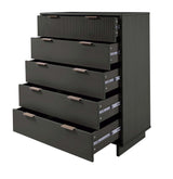 Granville 2-Piece Tall Chest and Standard Dresser Set in Dark Grey by Manhattan Comfort at Eve Furniture