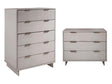 Granville 2-Piece Tall Chest and Standard Dresser Set in Light Grey by Manhattan Comfort at Eve Furniture