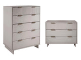 Granville 2-Piece Tall Chest and Standard Dresser Set in Light Grey by Manhattan Comfort at Eve Furniture