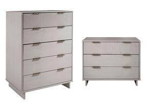 Granville 2-Piece Tall Chest and Standard Dresser Set in Light Grey by Manhattan Comfort at Eve Furniture