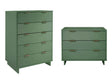Granville 2-Piece Tall Chest and Standard Dresser Set in Sage Green by Manhattan Comfort at Eve Furniture