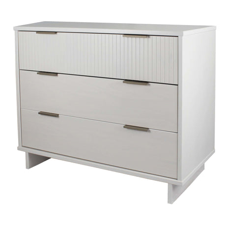 Granville 2-Piece Tall Chest and Standard Dresser Set in White by Manhattan Comfort at Eve Furniture