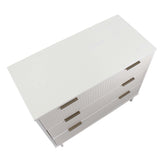 Granville 2-Piece Tall Chest and Standard Dresser Set in White by Manhattan Comfort at Eve Furniture