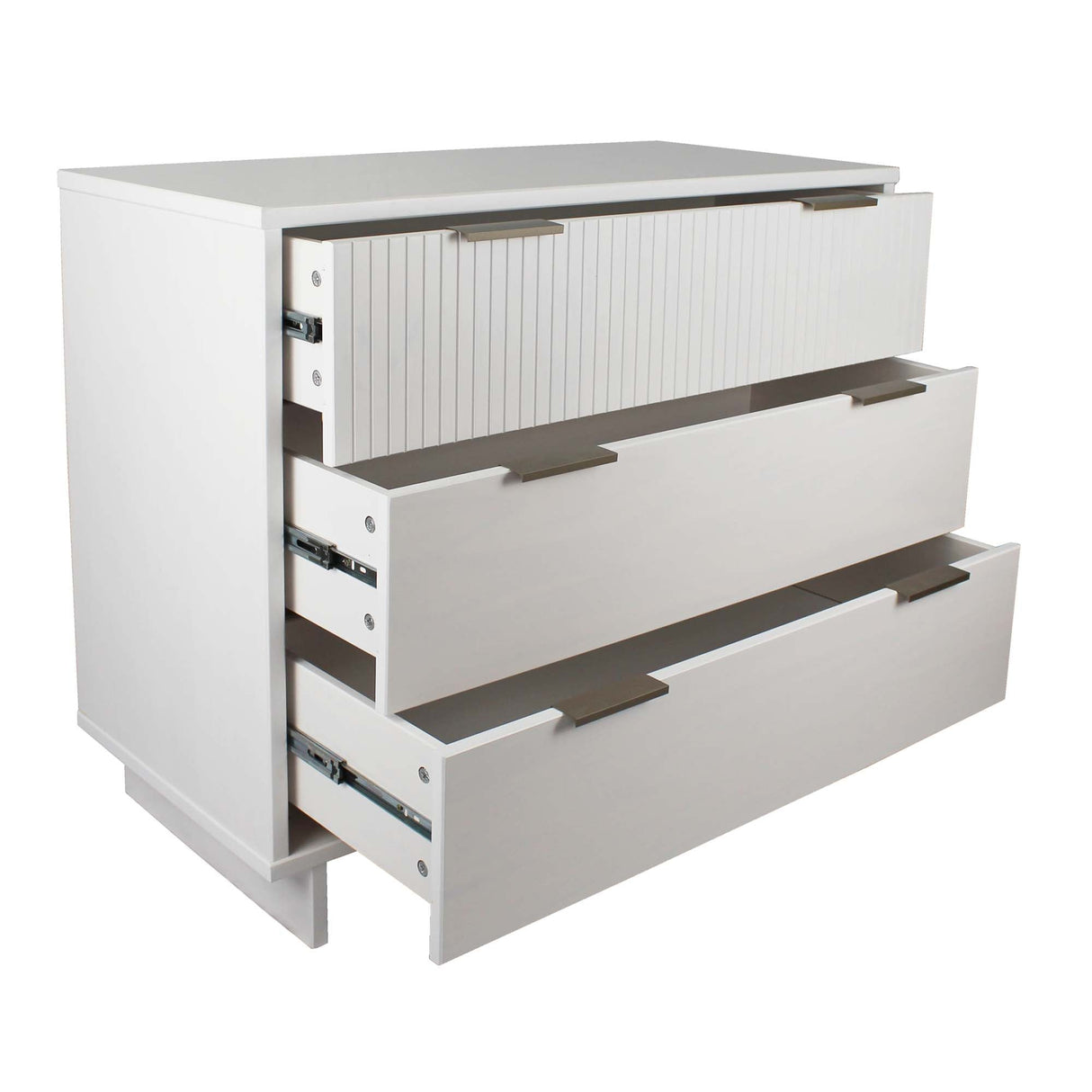 Granville 2-Piece Tall Chest and Standard Dresser Set in White by Manhattan Comfort at Eve Furniture