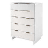 Granville 2-Piece Tall Chest and Standard Dresser Set in White by Manhattan Comfort at Eve Furniture