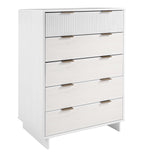 Granville 2-Piece Tall Chest and Standard Dresser Set in White by Manhattan Comfort at Eve Furniture