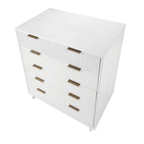 Granville 2-Piece Tall Chest and Standard Dresser Set in White by Manhattan Comfort at Eve Furniture