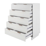 Granville 2-Piece Tall Chest and Standard Dresser Set in White by Manhattan Comfort at Eve Furniture