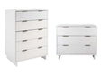 Granville 2-Piece Tall Chest and Standard Dresser Set in White by Manhattan Comfort at Eve Furniture