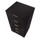 Granville 2-Piece Tall Narrow and Standard Dresser Set in Black by Manhattan Comfort at Eve Furniture