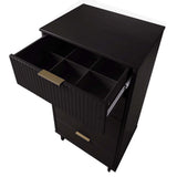 Granville 2-Piece Tall Narrow and Standard Dresser Set in Black by Manhattan Comfort at Eve Furniture