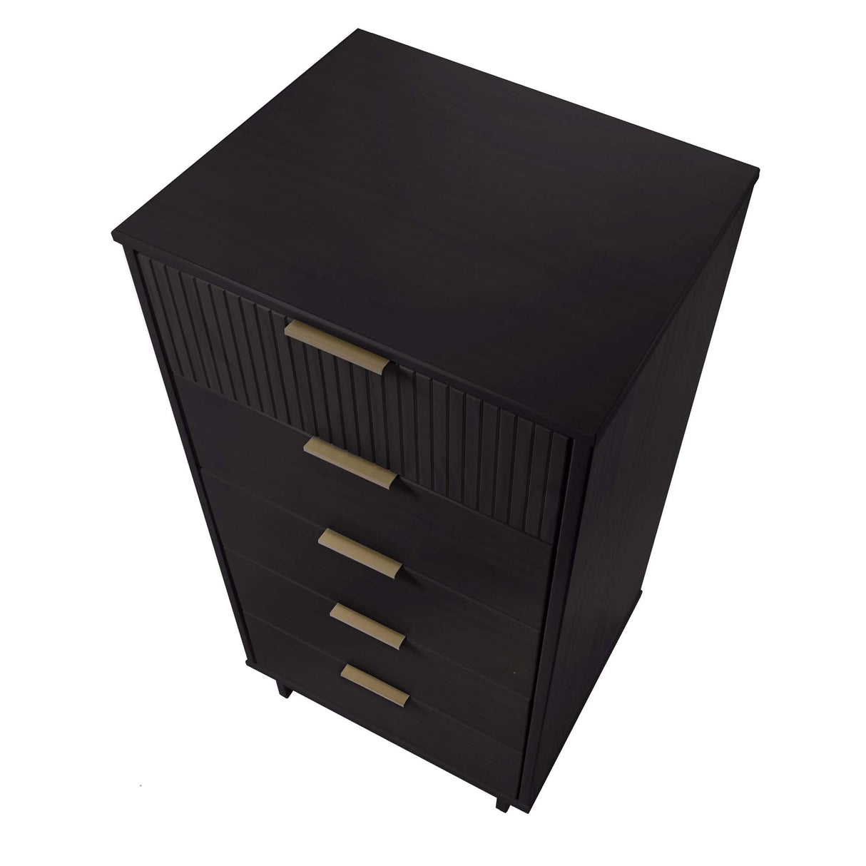 Granville 2-Piece Tall Narrow and Standard Dresser Set in Black by Manhattan Comfort at Eve Furniture