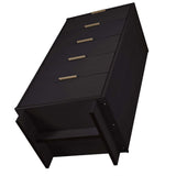 Granville 2-Piece Tall Narrow and Standard Dresser Set in Black by Manhattan Comfort at Eve Furniture