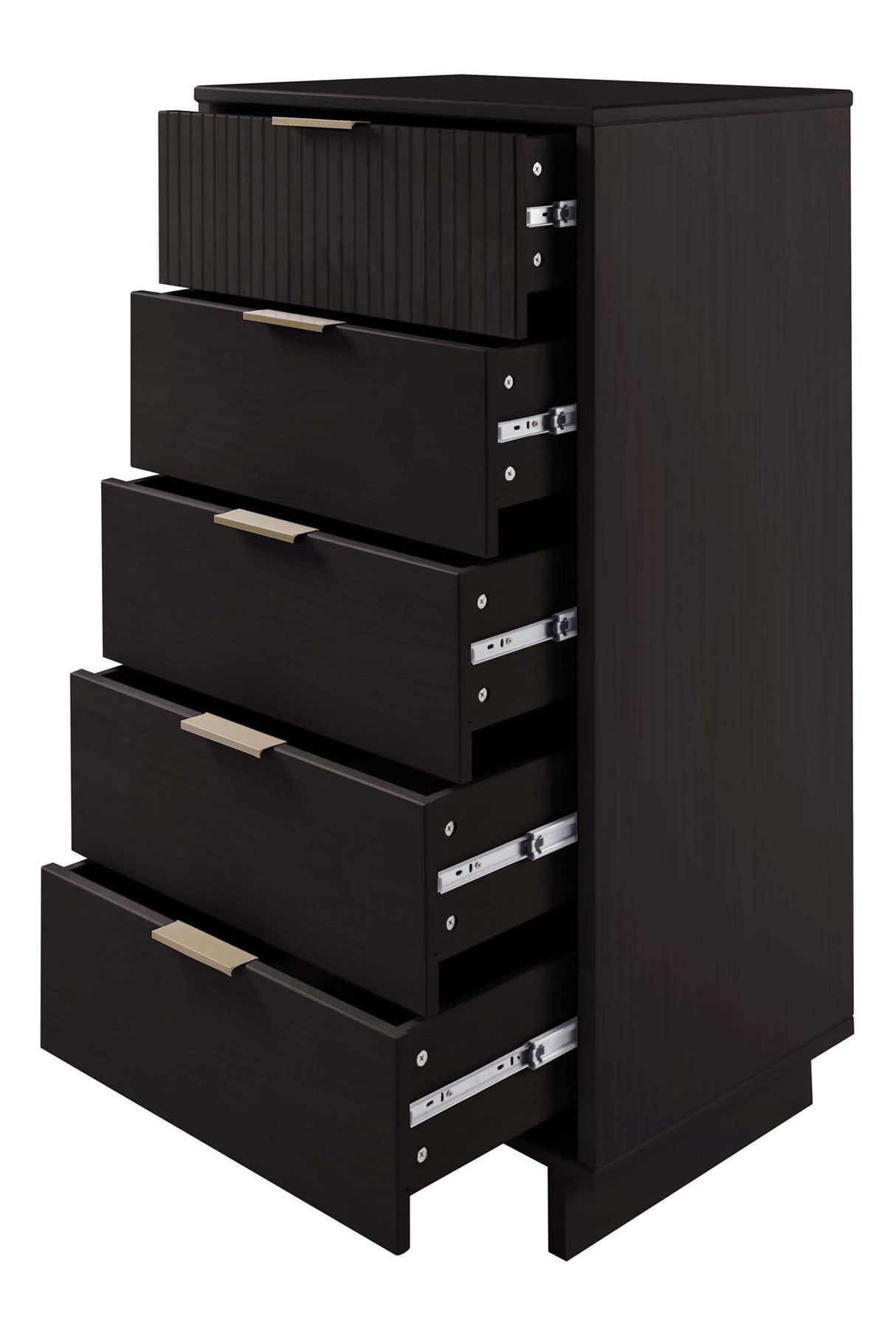 Granville 2-Piece Tall Narrow and Standard Dresser Set in Black by Manhattan Comfort at Eve Furniture
