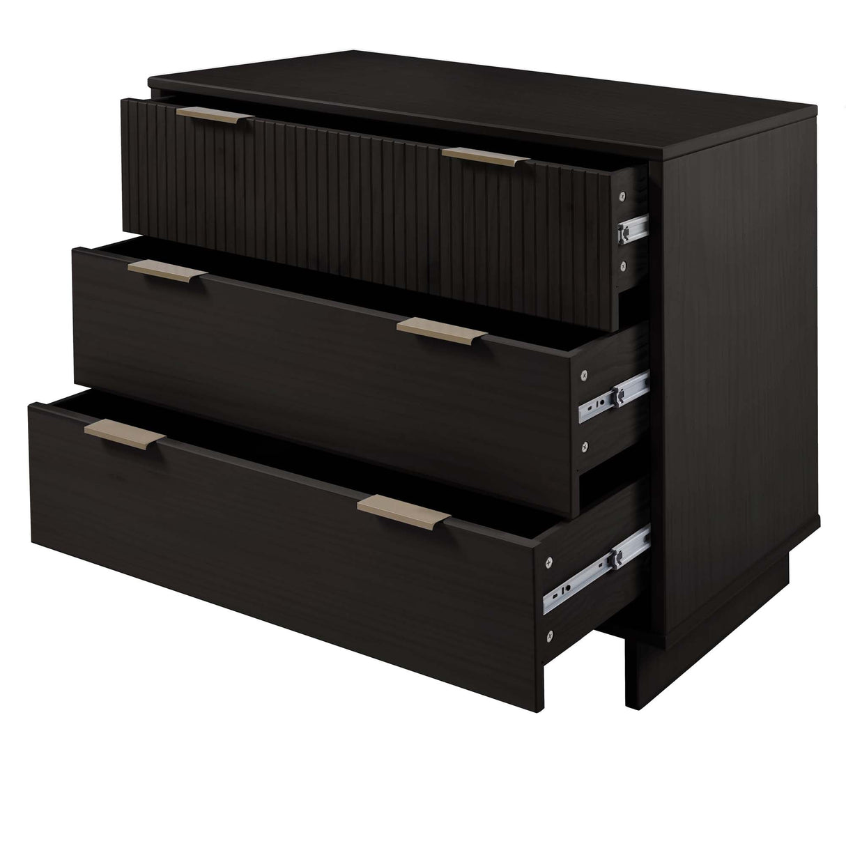 Granville 2-Piece Tall Narrow and Standard Dresser Set in Black by Manhattan Comfort at Eve Furniture