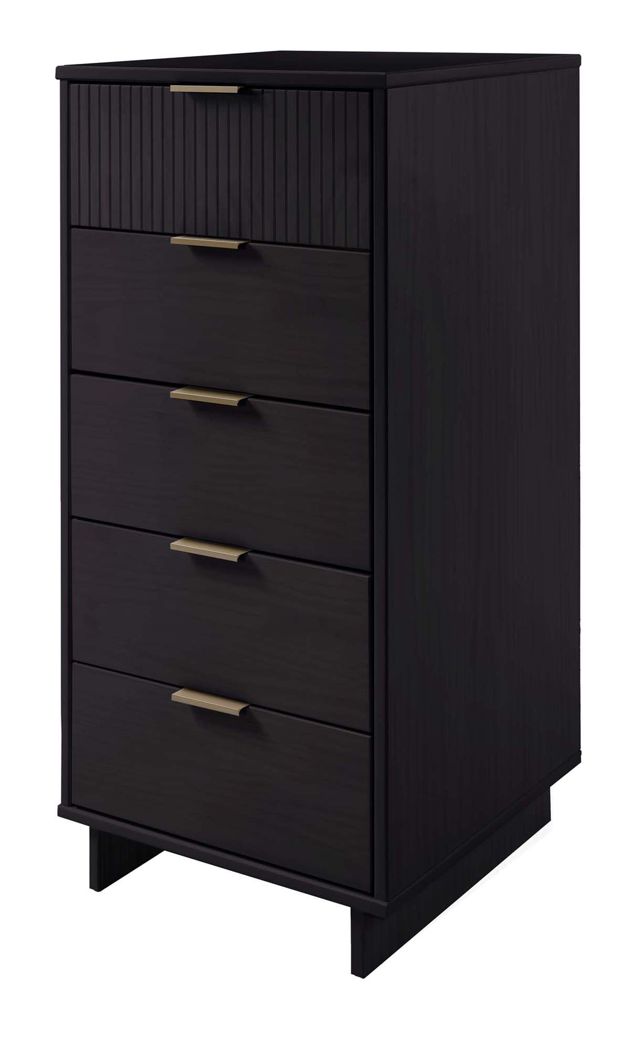 Granville 2-Piece Tall Narrow and Standard Dresser Set in Black by Manhattan Comfort at Eve Furniture