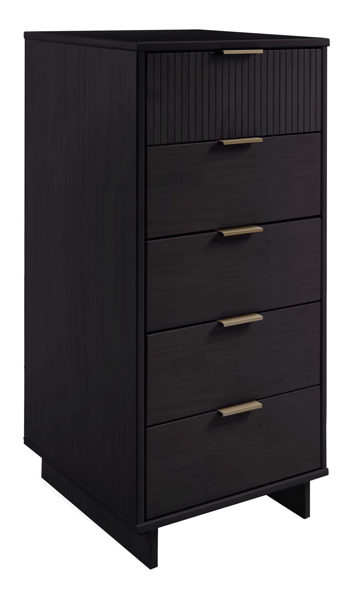 Granville 2-Piece Tall Narrow and Standard Dresser Set in Black by Manhattan Comfort at Eve Furniture