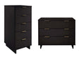 Granville 2-Piece Tall Narrow and Standard Dresser Set in Black by Manhattan Comfort at Eve Furniture
