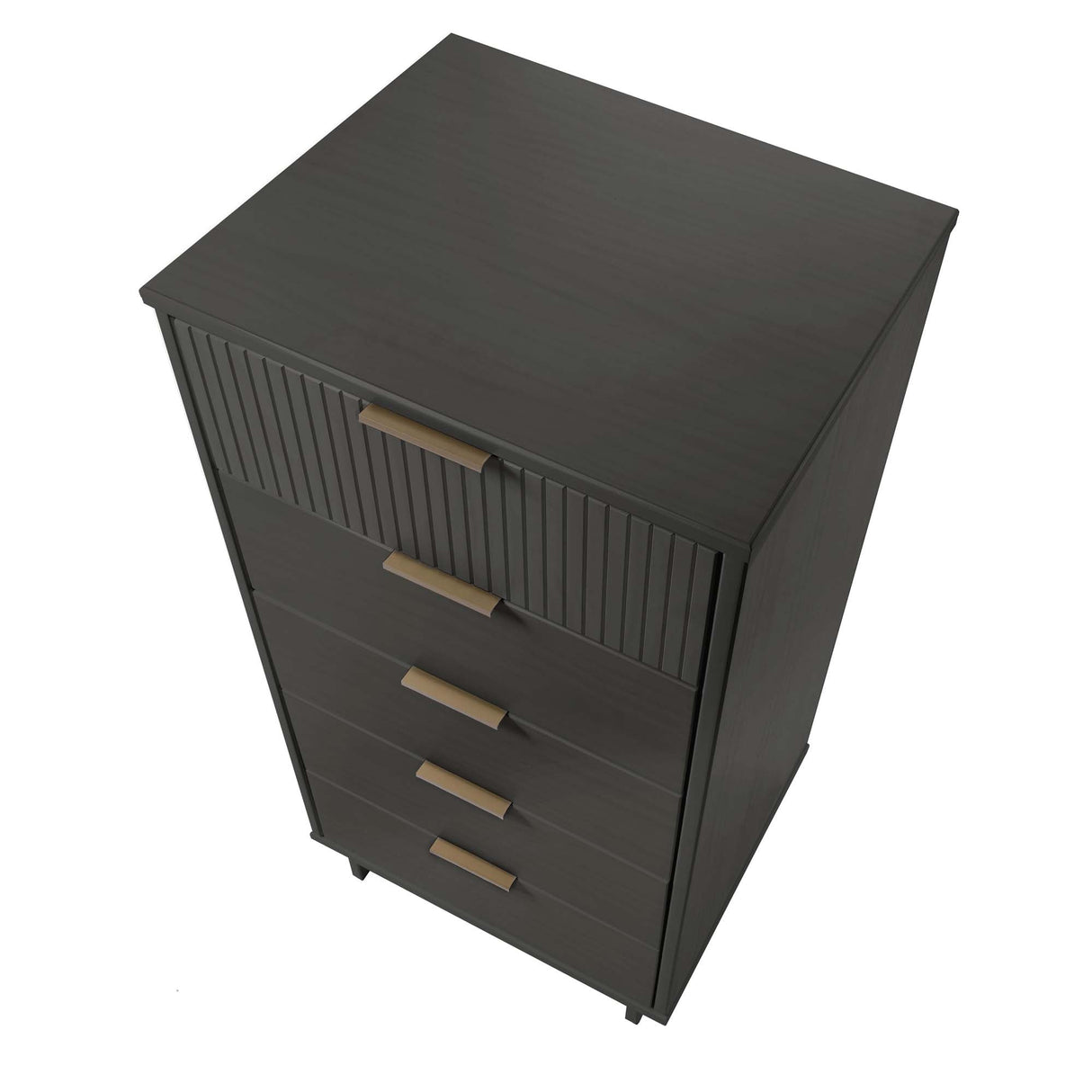 Granville 2-Piece Tall Narrow and Standard Dresser Set in Dark Grey by Manhattan Comfort at Eve Furniture