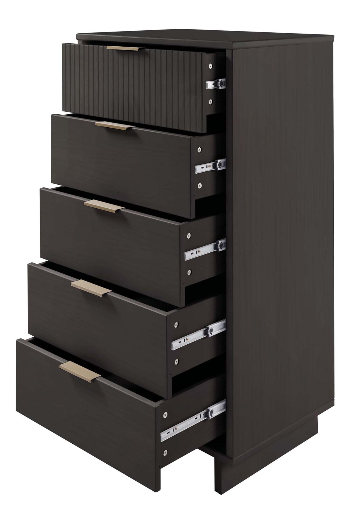 Granville 2-Piece Tall Narrow and Standard Dresser Set in Dark Grey by Manhattan Comfort at Eve Furniture
